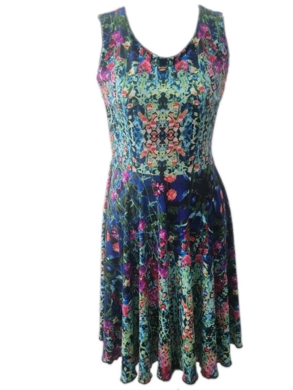 Cynthia Rowley Multicolor Floral Scoop-Neck Fit & Flare Dress Size 8